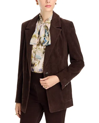 Kobi Halperin Claudia Notch Lapel Leather Jacket In Brown