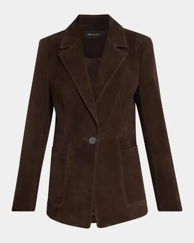 Kobi Halperin Claudia Single-button Suede Jacket In Brown