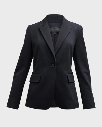 Kobi Halperin Collette Peak-lapel Single-button Jacket In Black