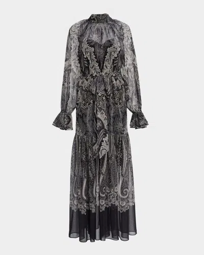 KOBI HALPERIN CONNELL TIERED PAISLEY-PRINT MAXI DRESS