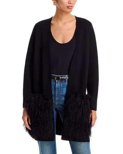 Kobi Halperin Cori Faux Fur Pocket Sweater In Black