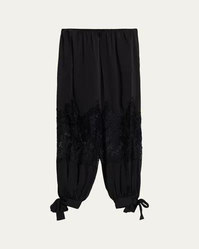 Kobi Halperin Corrine Lace-inset Balloon Pants In Black