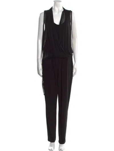 Pre-owned Kobi Halperin Cowl Neck Jumpsuit In Black