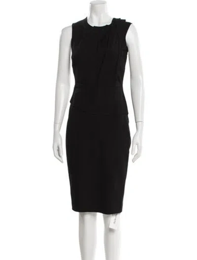 Pre-owned Kobi Halperin Crew Neck Knee-length Dress In Black