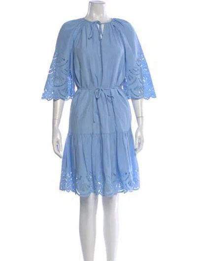 Pre-owned Kobi Halperin Crew Neck Knee-length Dress In Blue