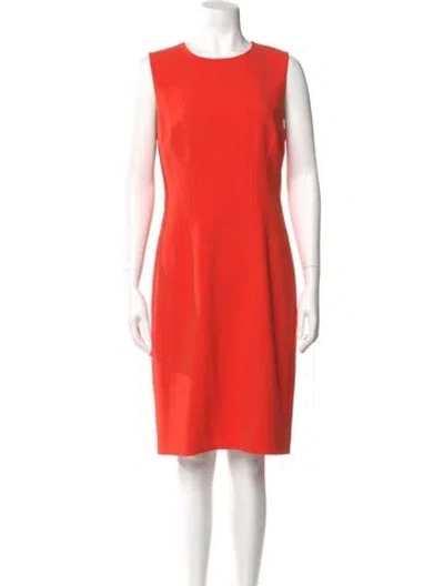 Pre-owned Kobi Halperin Crew Neck Knee-length Dress In Orange