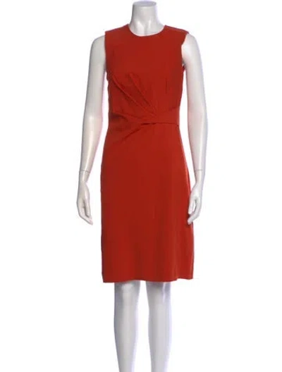 Pre-owned Kobi Halperin Crew Neck Knee-length Dress In Orange