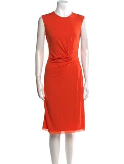 Pre-owned Kobi Halperin Crew Neck Knee-length Dress In Orange