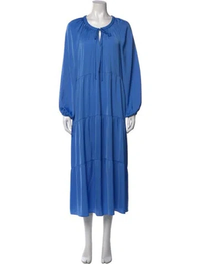 Pre-owned Kobi Halperin Crew Neck Long Dress In Blue