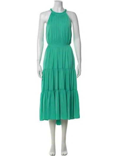 Pre-owned Kobi Halperin Crew Neck Long Dress In Green