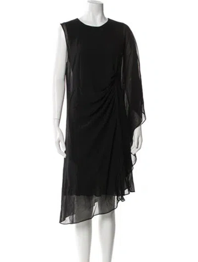 Pre-owned Kobi Halperin Crew Neck Midi Length Dress In Black