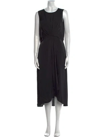 Pre-owned Kobi Halperin Crew Neck Midi Length Dress In Black