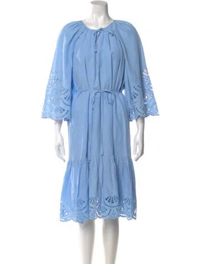 Pre-owned Kobi Halperin Crew Neck Midi Length Dress In Blue