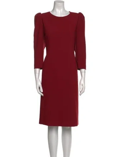 Pre-owned Kobi Halperin Crew Neck Midi Length Dress In Red