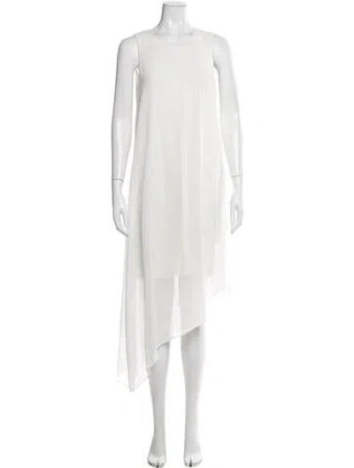 Pre-owned Kobi Halperin Crew Neck Midi Length Dress In White