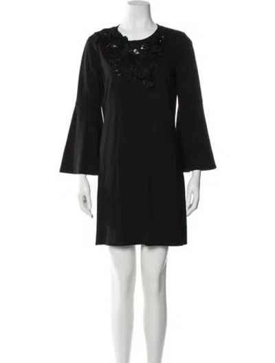 Pre-owned Kobi Halperin Crew Neck Mini Dress In Black