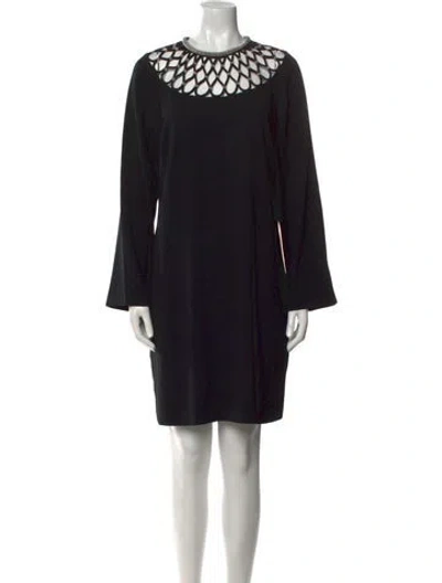 Pre-owned Kobi Halperin Crew Neck Mini Dress In Black