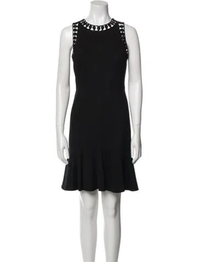 Pre-owned Kobi Halperin Crew Neck Mini Dress In Black