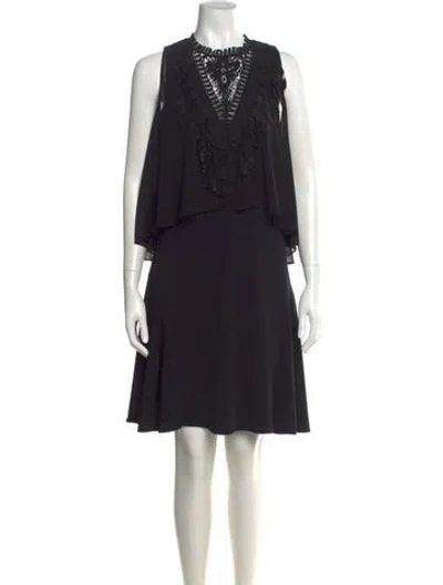 Pre-owned Kobi Halperin Crew Neck Mini Dress In Black