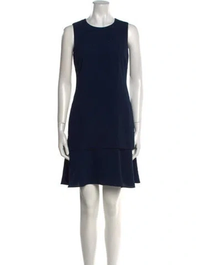 Pre-owned Kobi Halperin Crew Neck Mini Dress In Blue