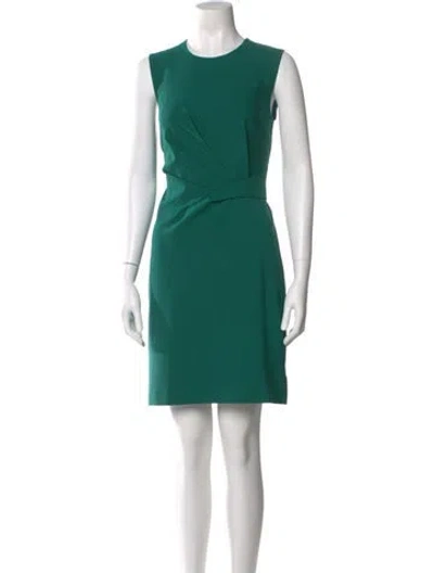 Pre-owned Kobi Halperin Crew Neck Mini Dress In Green