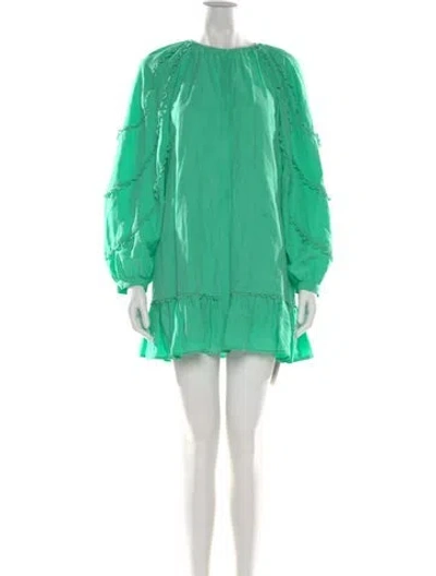 Pre-owned Kobi Halperin Crew Neck Mini Dress In Green
