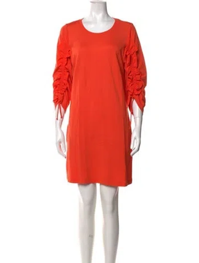 Pre-owned Kobi Halperin Crew Neck Mini Dress In Orange