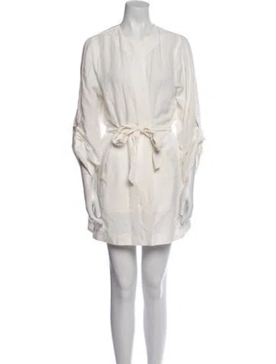 Pre-owned Kobi Halperin Crew Neck Mini Dress In White