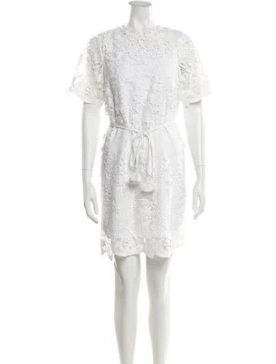 Pre-owned Kobi Halperin Crew Neck Mini Dress In White
