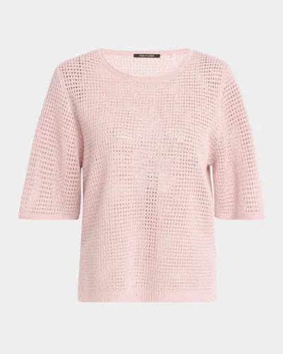 KOBI HALPERIN CREWNECK MESH-KNIT SWEATER
