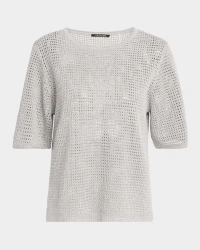 KOBI HALPERIN CREWNECK MESH-KNIT SWEATER