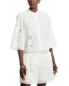 Kobi Halperin Cyra Embroidered Lace-inset Blouse In White