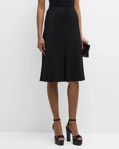 Kobi Halperin Dallas Rhinestone A-line Midi Skirt In Midnight Blue