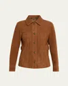 Kobi Halperin Darius Button-down Suede Blouse In Brown