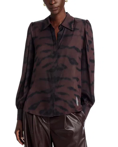 Kobi Halperin Davis Silk Blend Blouse In Brown