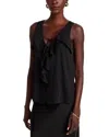 Kobi Halperin Demy Sleeveless Ruffle Blouse In Black