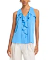 Kobi Halperin Demy Sleeveless Ruffle Blouse In Skyline