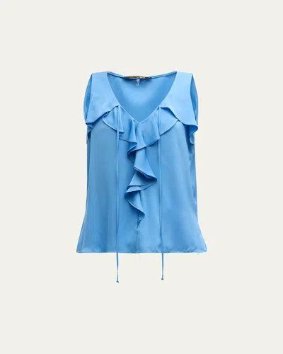 KOBI HALPERIN DEMY SLEEVELESS RUFFLE BLOUSE