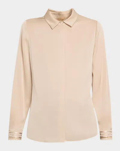 Kobi Halperin Devin Shimmer Embroidered Blouse In Antique