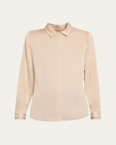 Kobi Halperin Devin Shimmer Embroidered Blouse In Neutral