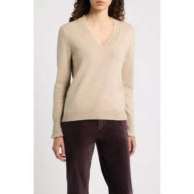 Kobi Halperin Dora Fringe Trim Sweater In Neutral