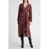 Kobi Halperin Dorothy Long Sleeve Faux Wrap Dress In Black Multi