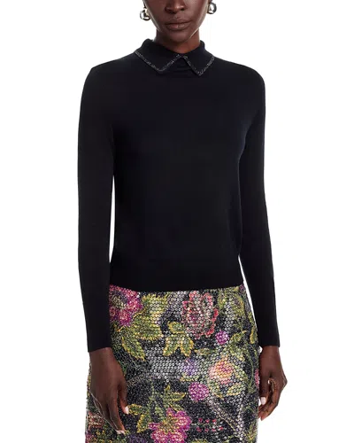 Kobi Halperin Dove Shirt Collar Sweater In Black