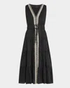 Kobi Halperin Edison Tiered Geo-embroidered Midi Dress