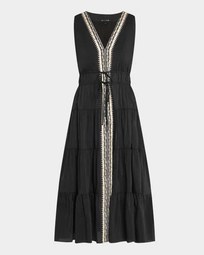 Kobi Halperin Edison Tiered Geo-embroidered Midi Dress