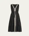 Kobi Halperin Edison Tiered Geo-embroidered Midi Dress