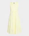 Kobi Halperin Lace Detail Sleeveless Cotton Midi Dress In Pastel Yellow