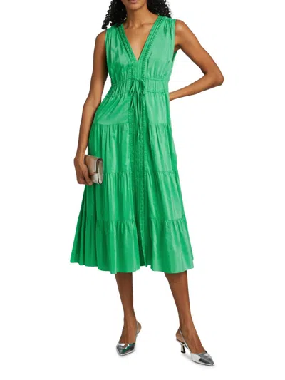 Kobi Halperin Edison V-neck Midi-dress In Parakeet