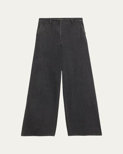 Kobi Halperin Effie Wide-leg Cotton Denim Pants In Black