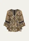 Kobi Halperin Ele Blouse In Black Multi